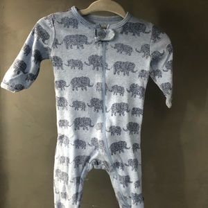 Offsprings blue jumpsuit with elephants stamp